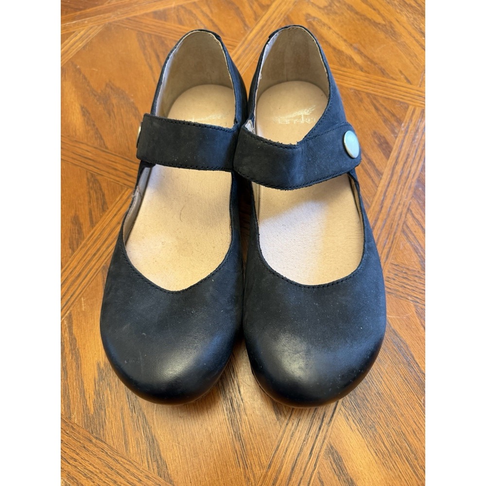 Dansko Black Beatrice Leather Mary Jane Clogs Comfort Shoes Size 39 8.5-9 NWOB